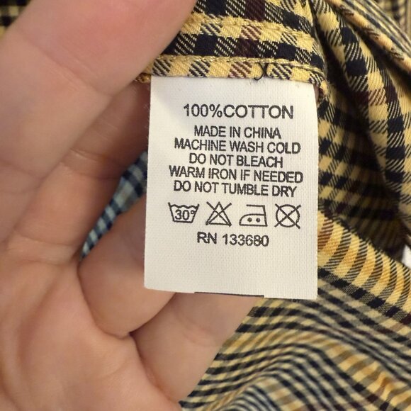 King Ranch - Quilted Shoulder & Elbows Mens L Plaid Shooting Dress Shirt NWOT - Picture 5 of 9